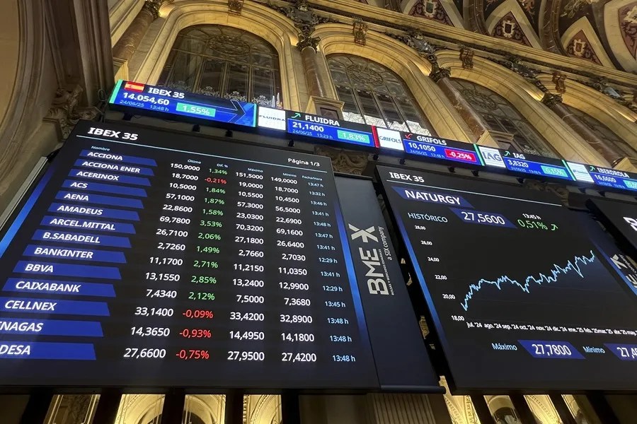 Cotizaciones en bolsa de BBVA y Sabadell