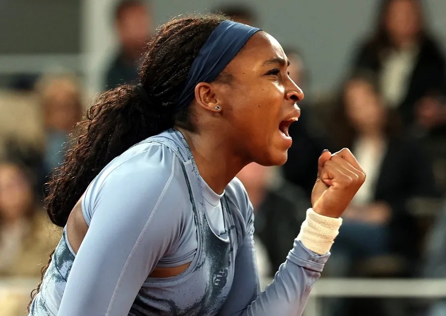 Coco Gauff, durante su partido contra Madison Keys