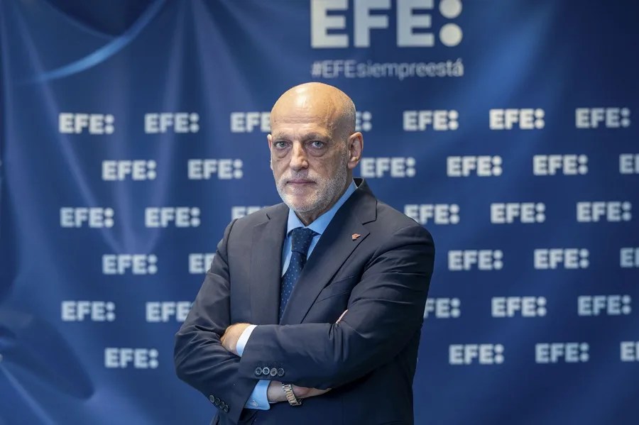 Javier Tebas, presidente de LaLiga, en una entrevista con EFE