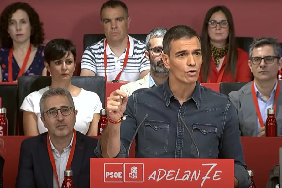 Captura de video del presidente del Gobierno, Pedro Sánchez, interviene en el Comité Federal del PSOE