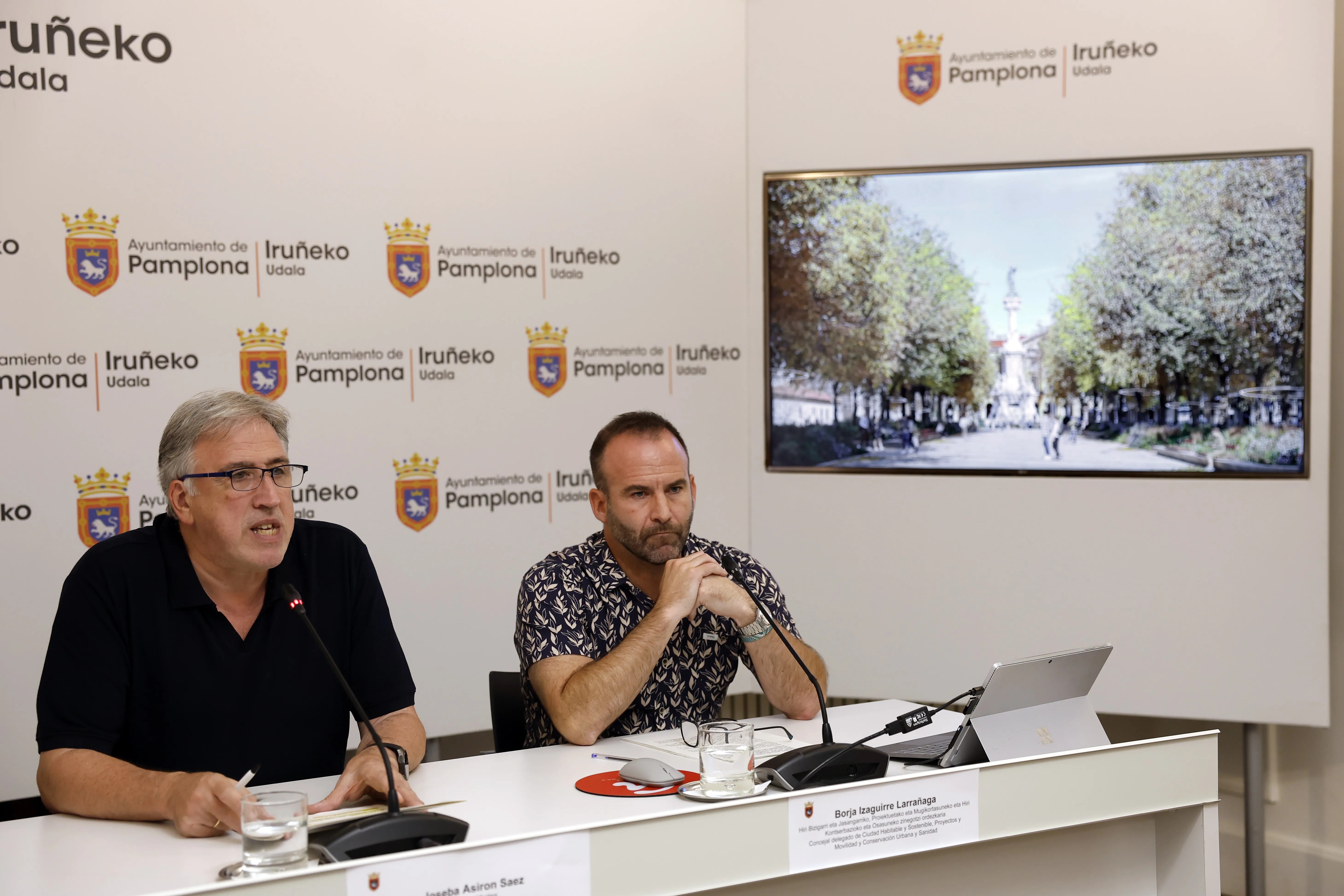 Imagen de archivo de la presentación del proyecto de reurbanización del Paseo de Sarasate en Pamplona