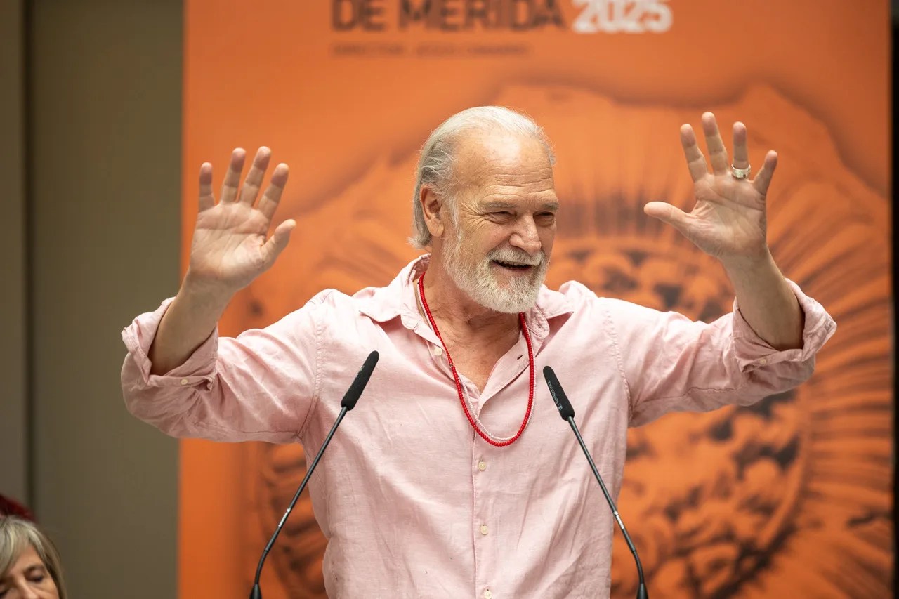 El actor Lluís Homar durante la presentación de 'Memorias de Adriano' en Mérida. EFE/Jero Morales