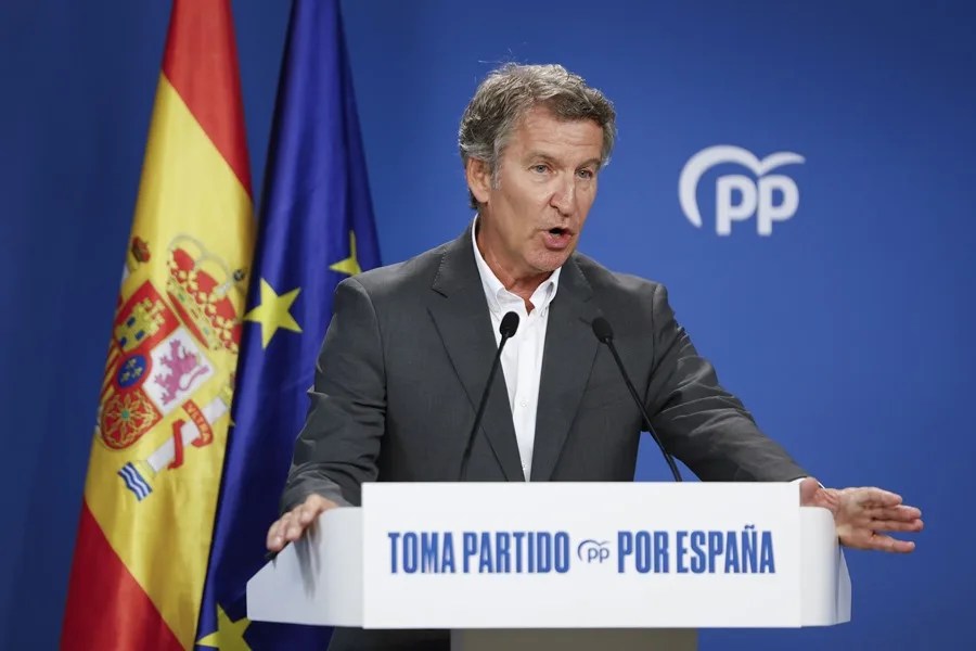 El líder del PP, Alberto Núñez Feijóo