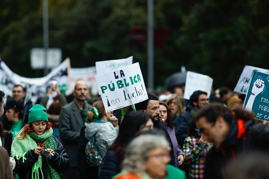 Imagen de archivo de profesores durante una concentración.