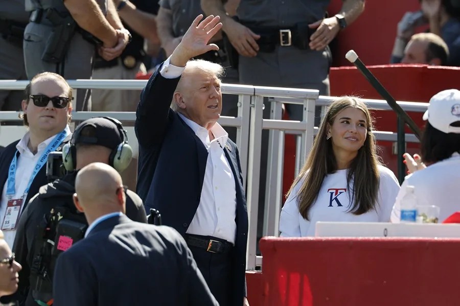 Donald Trump asiste a la Copa Ryder para apoyar a Estados Unidos contra Europa