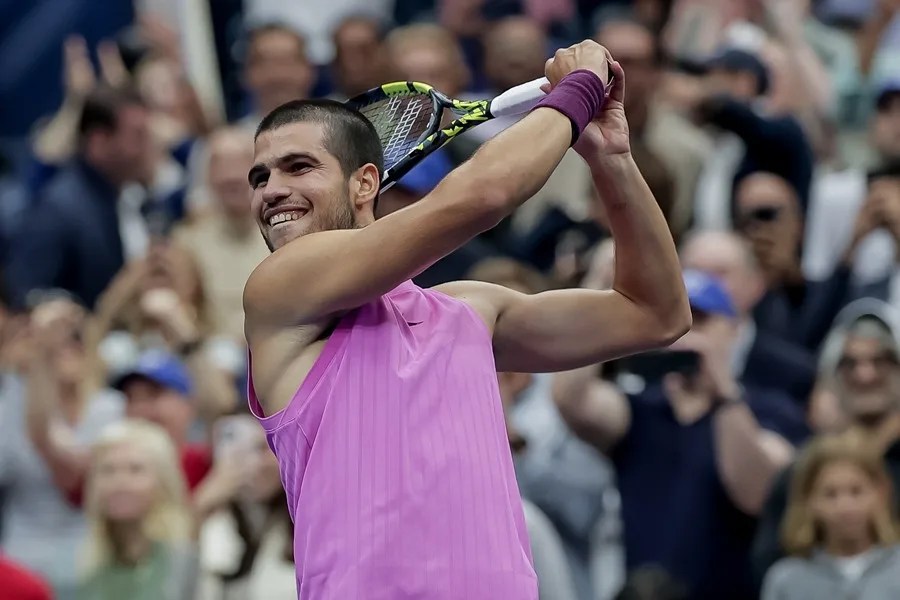 Carlos Alcaraz, durante la final de Abierto de EE.UU.