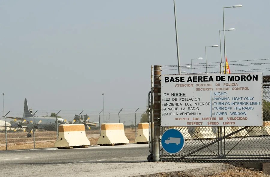 Entrada a la base militar de Morón de la Frontera (Sevilla),