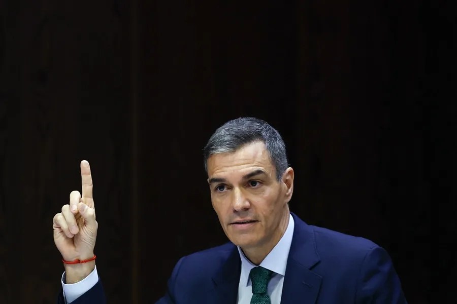 El presidente del Gobierno, Pedro Sánchez, en su comparecencia ante la comisión de investigación del caso Koldo.