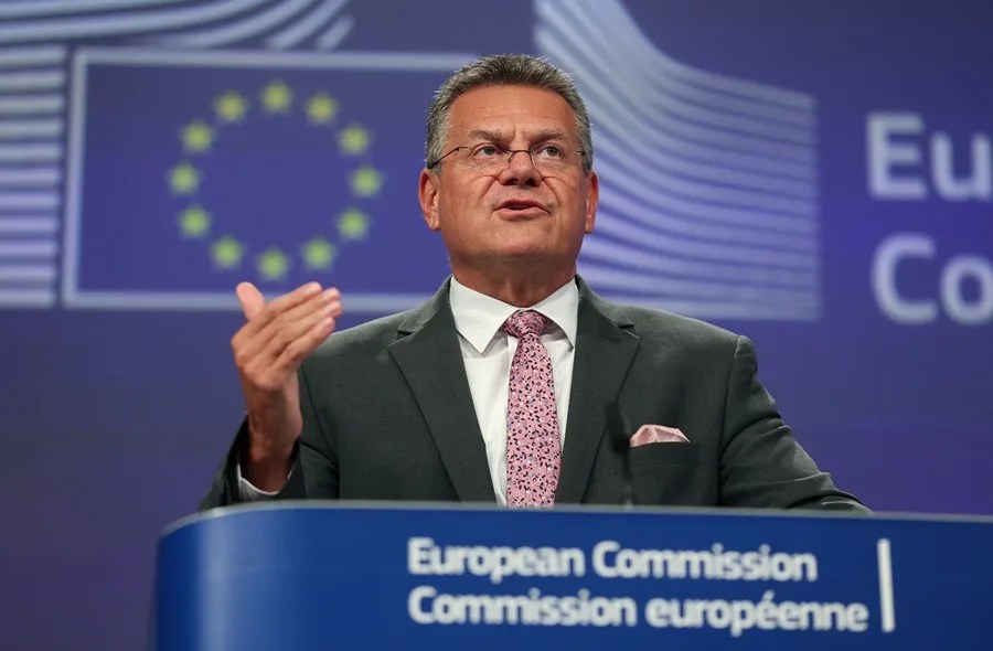 El comisario europeo de Comercio y Seguridad Económica y de Relaciones Interinstitucionales y Transparencia, Maroš Šefčovič,