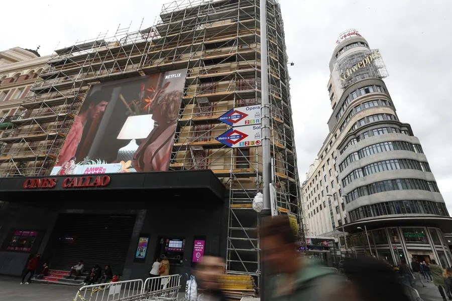 Vista de la entrada de los Cines Callao