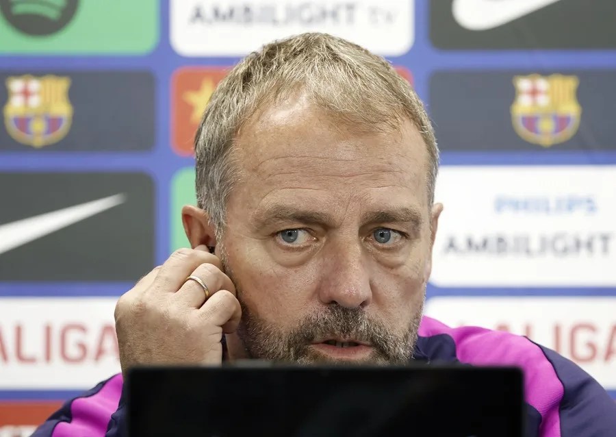 El entrenador del FC Barcelona, Hansi Flick,