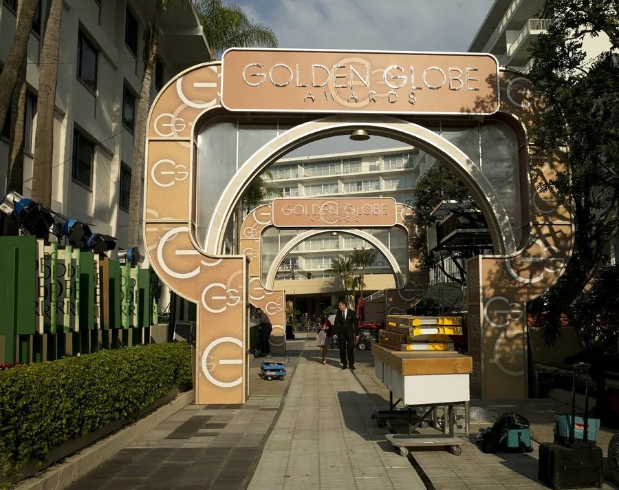 Preparativos para la ceremonia de los Premios Globos de Oro el año pasado.