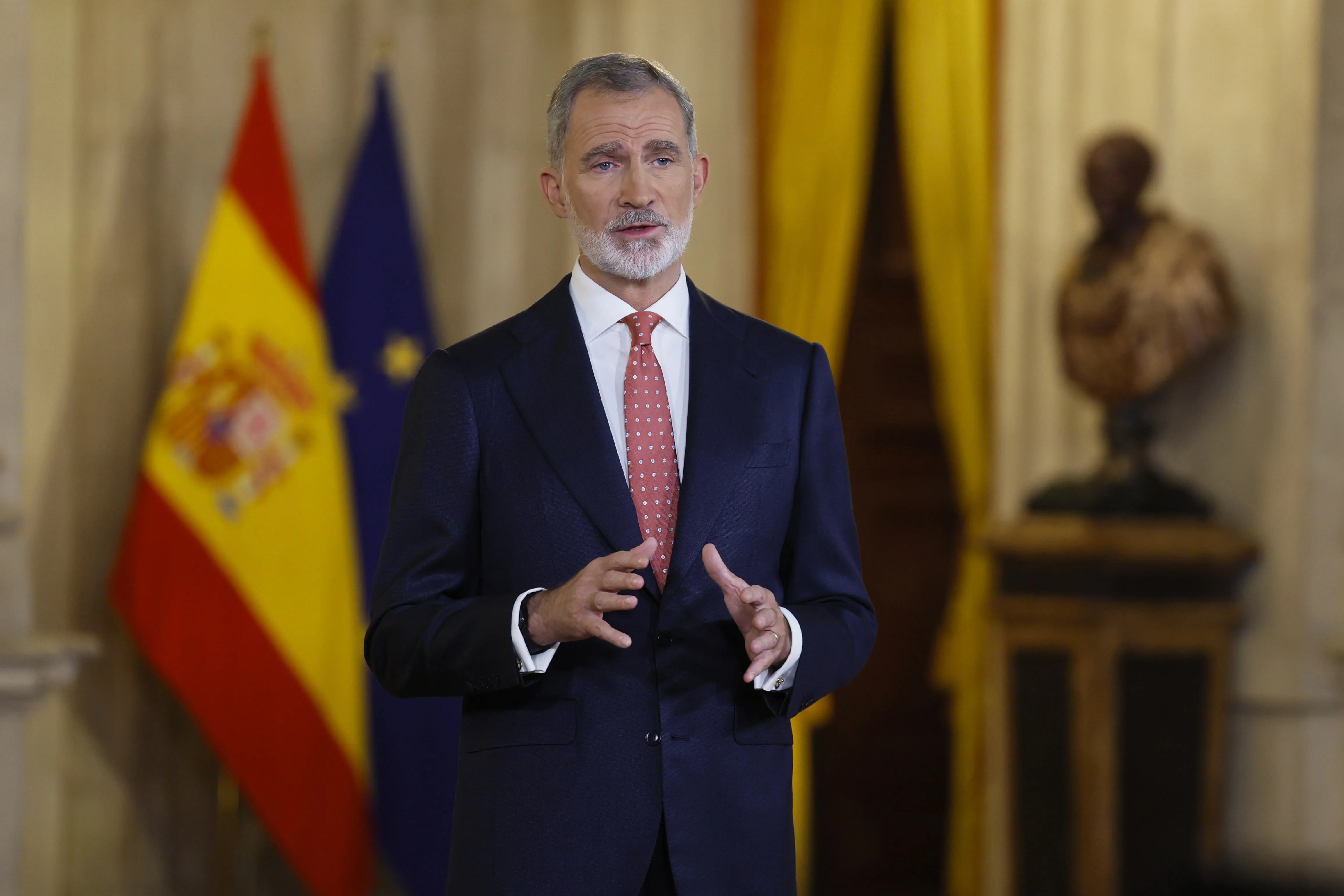 El rey Felipe VI pronuncia el tradicional mensaje de Nochebuena en el que hace balance de un año.