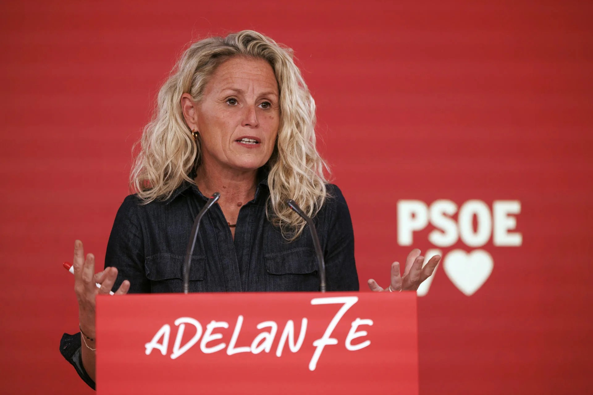 Imagen de archivo de la portavoz del PSOE, Montse Mínguez. EFE/Sergio Pérez