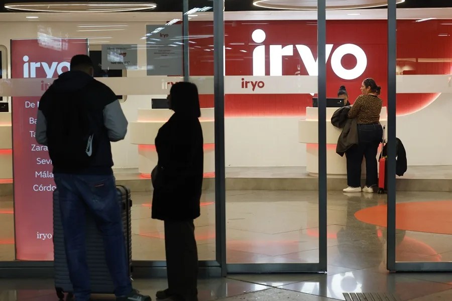 Oficina de Iryo en la la estación de Atocha de Madrid este lunes.