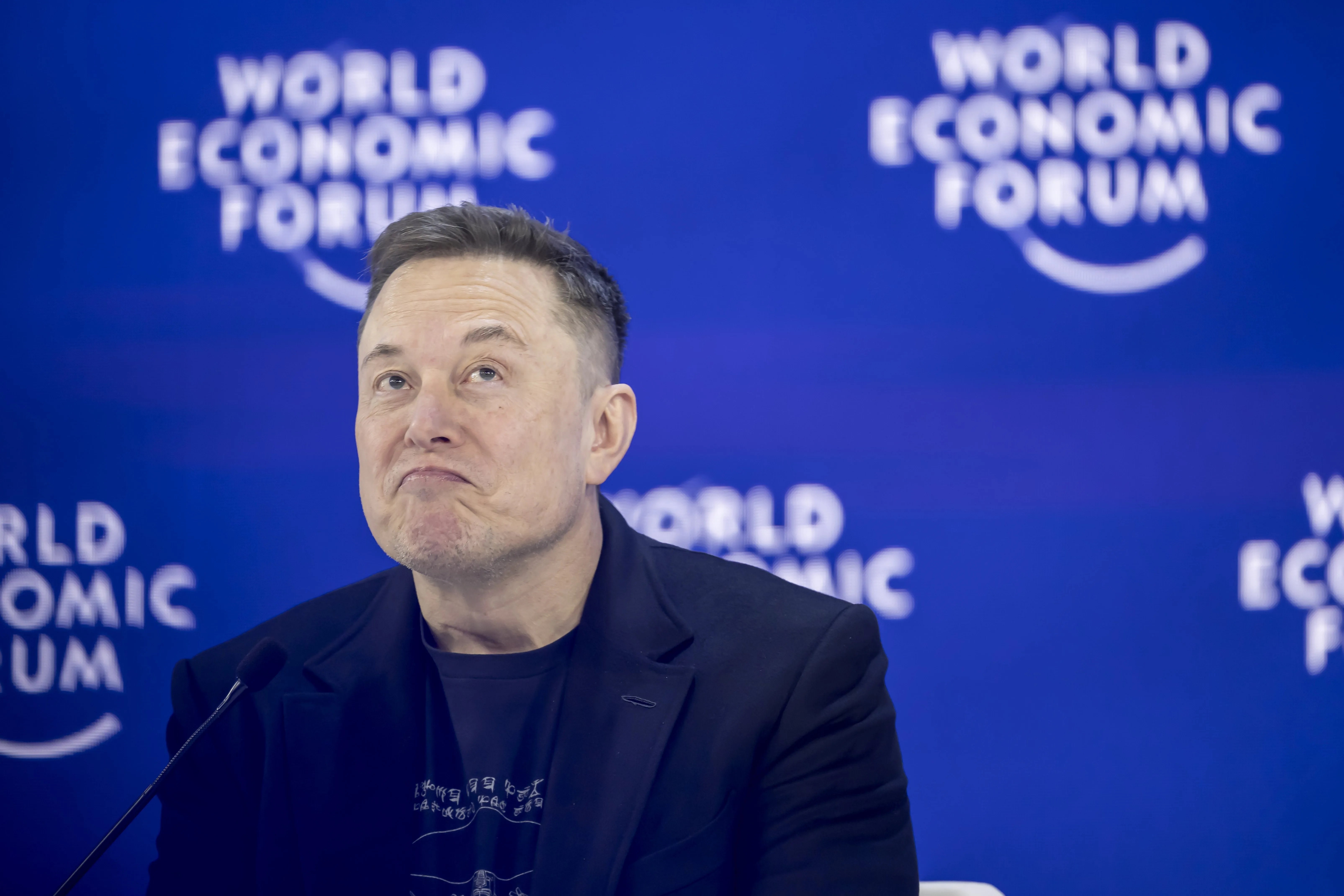 El empresario y fundador de la empresa aeroespacial Space X, Elon Musk este jueves en el foro de Davos.