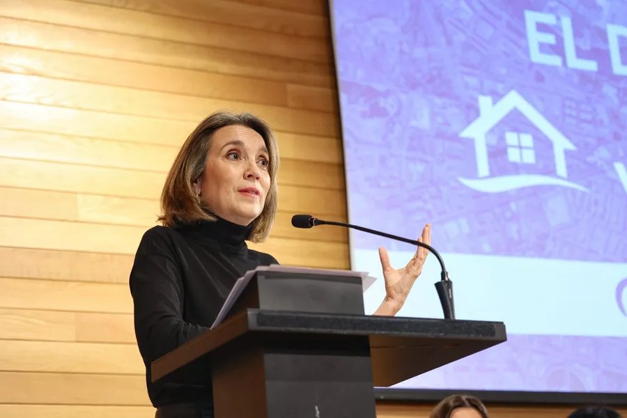 La vicesecretaria de Regeneración Institucional del PP, Cuca Gamarra, en Logroño.