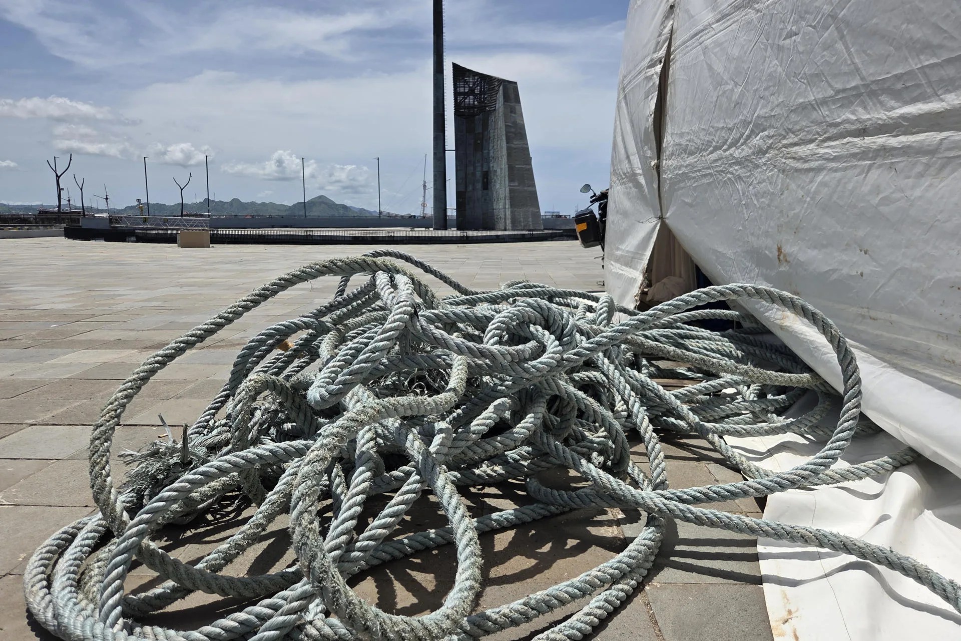 Photograph showing objects from the shipwreck of a tourist boat carrying a group of Spaniards, Friday in Labuan Bajo, Indonesia. EFE/Noel Caballero
