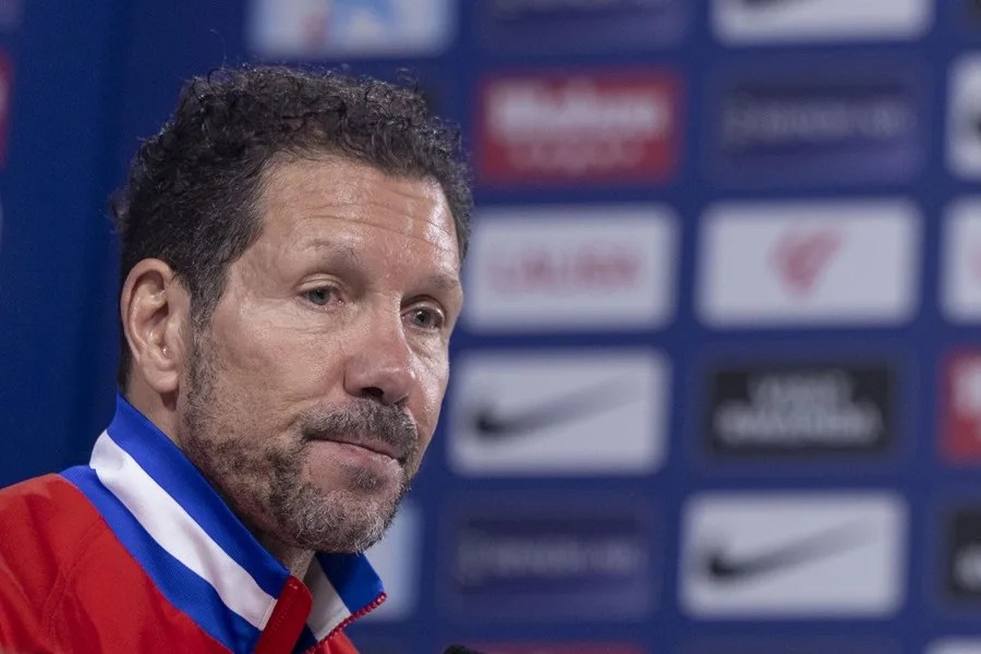 El entrenador del Atlético de Madrid, Diego Simeone,