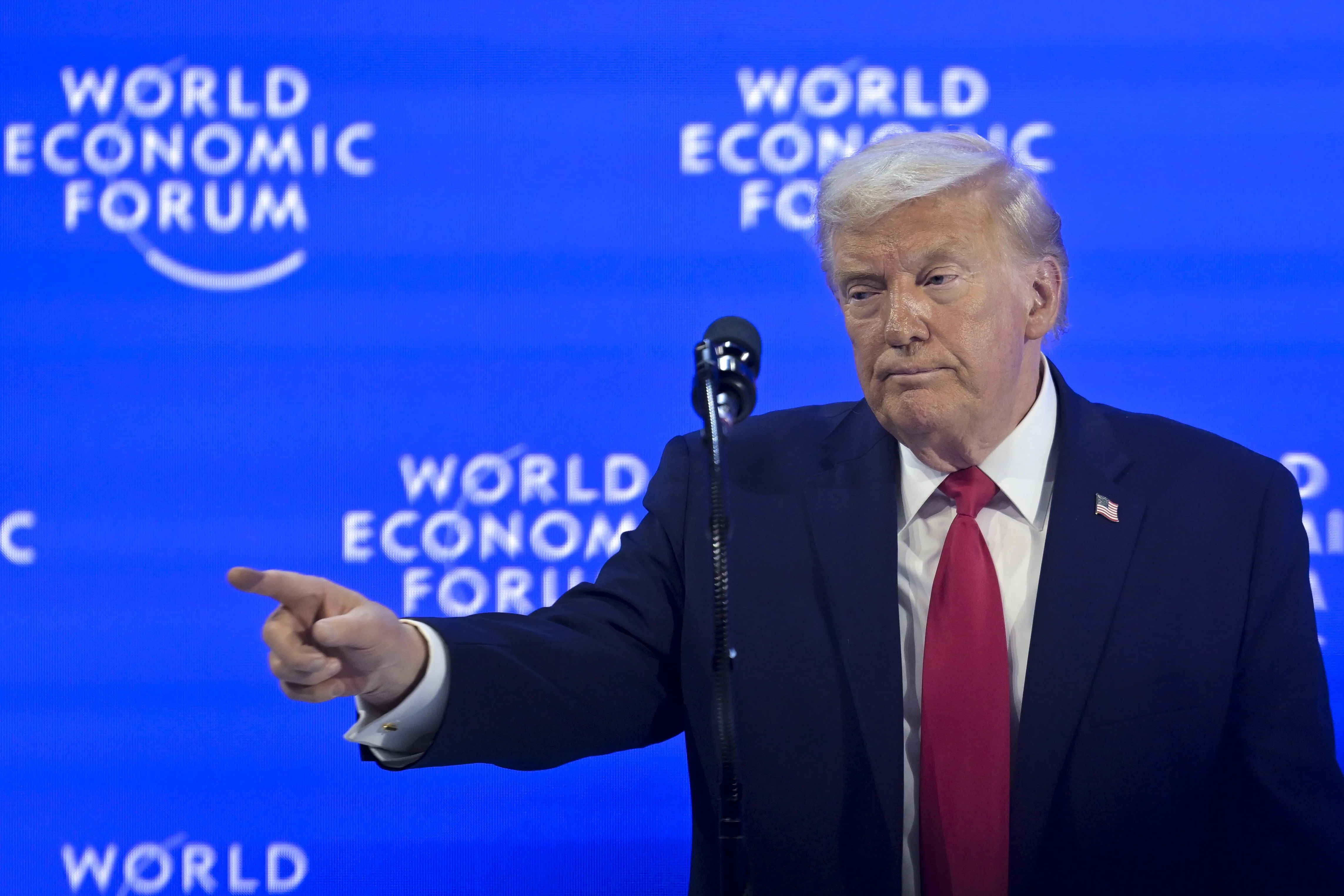 El presidente de Estados Unidos, Donald Trump, pronuncia su discurso especial en la 56.ª reunión anual del Foro Económico Mundial (FEM) en Davos, Suiza,.