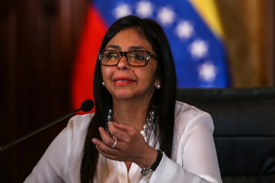 Fotografía de archivo de la presidenta encargada venezolana, Delcy Rodríguez, en Caracas (Venezuela).