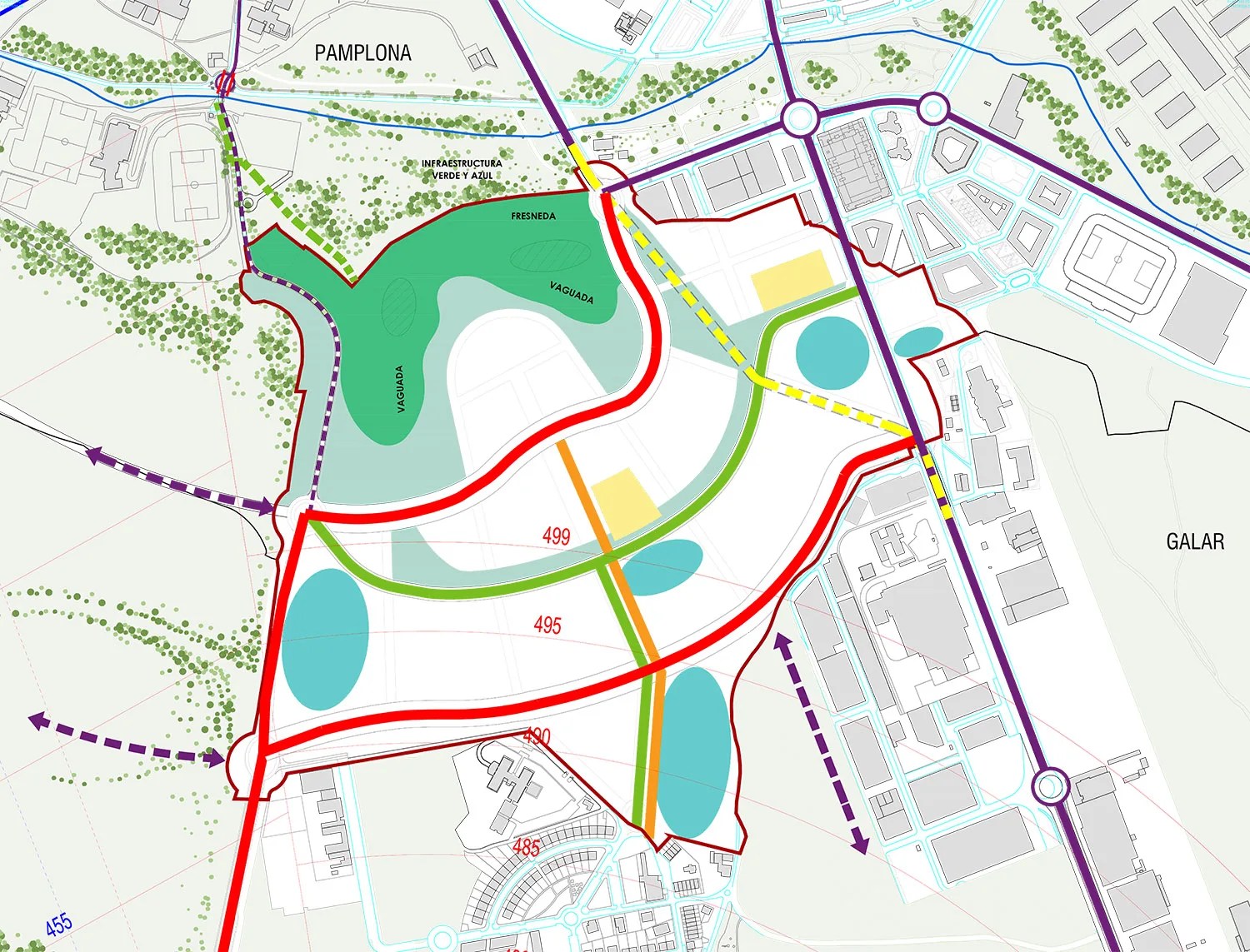 Plano del futuro barrio de Donapea.