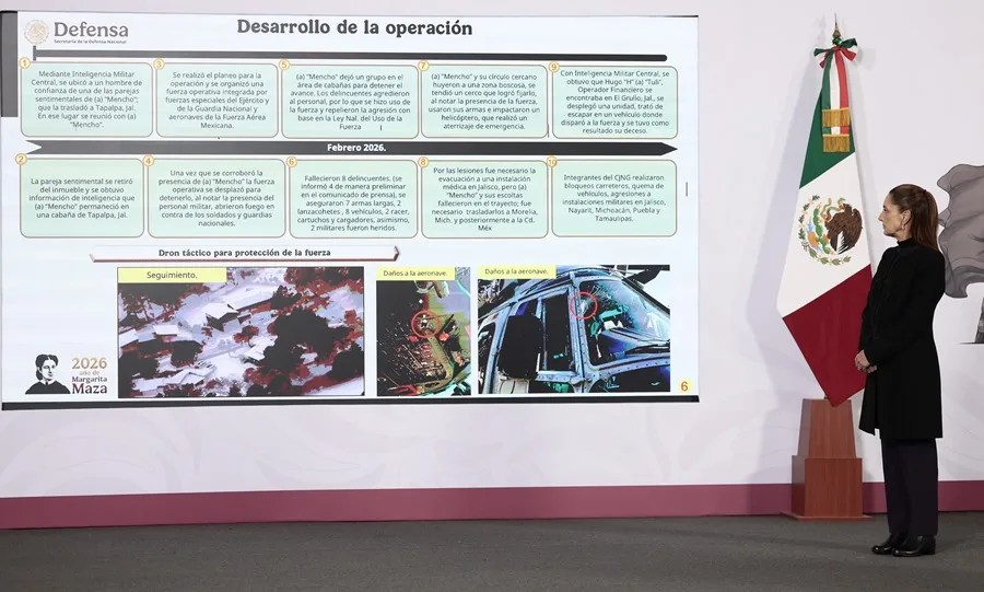 Sheinbaum asegura que México despierta con "más tranquilidad" tras una jornada violenta