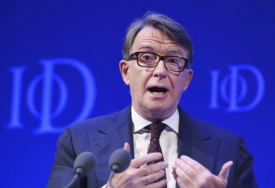 El exembajador británico de Estados Unidos, Peter Mandelson.