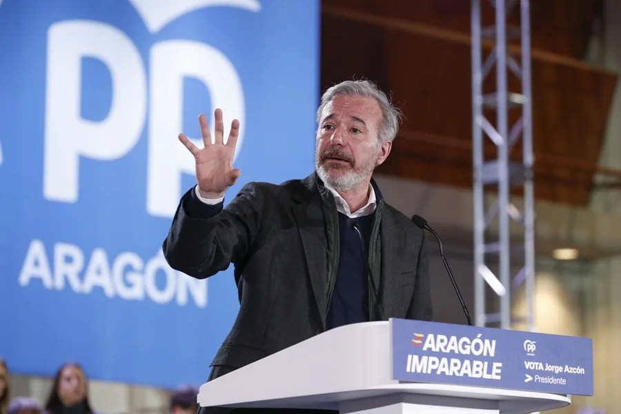 El líder del PP en Aragón y aspirante a revalidar la Presidencia del gobierno autonómico, Jorge Azcón