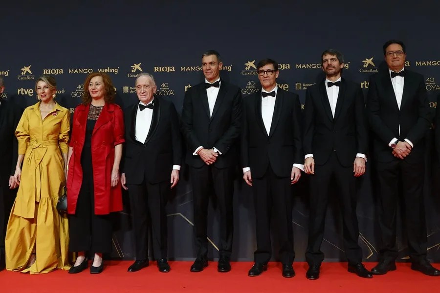 El presidente del Gobierno Pedro Sánchez, a su llegada a la ceremonia de entrega de los Premios Goya