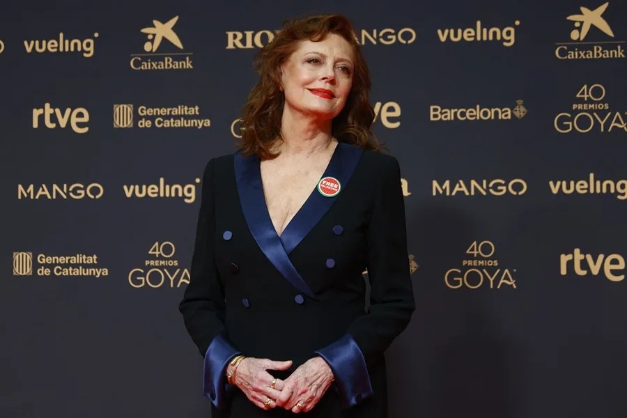 La actriz estadounidense Susan Sarandon llega a la 40.ª ceremonia de los Premios Goya