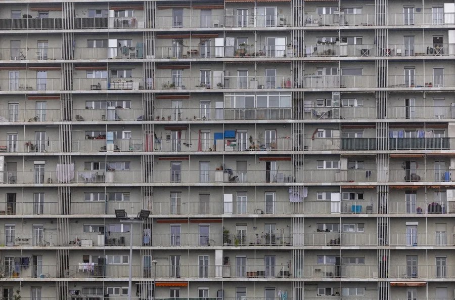 Vista de un bloque de viviendas