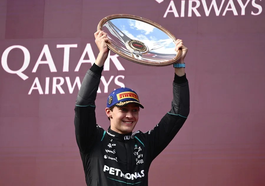 El piloto del equipo de Fórmula Uno Mercedes-AMG PETRONAS, George Russell.