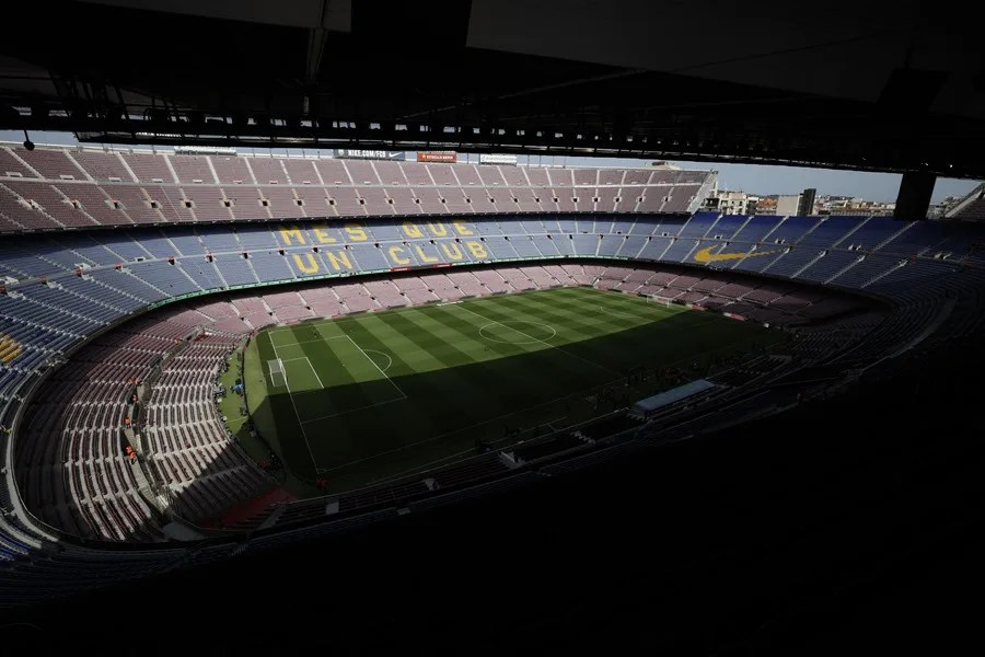 Vista de las gradas vacías del Camp Nou