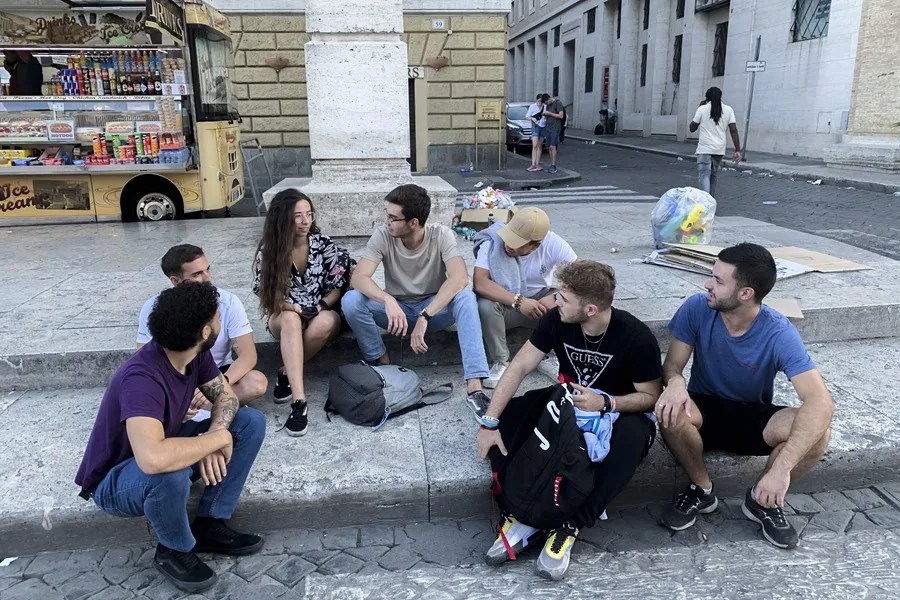 Jóvenes de Erasmus en Roma.