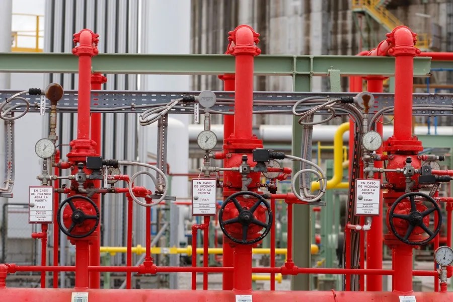 Imagen de archivo de una planta de gas.