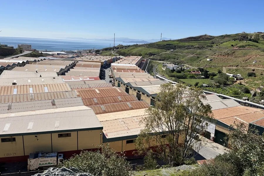 Vista general del Polígono del Tarajal en Ceuta, próximo a la frontera con Marruecos donde se localizó una infraestructura subterránea