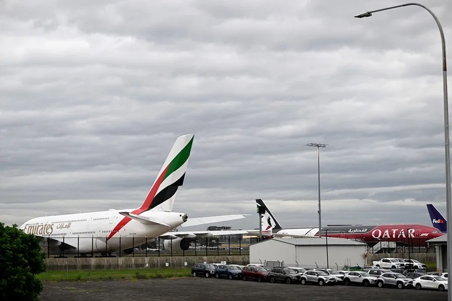 Aviones de Emirates y Qatar Airways