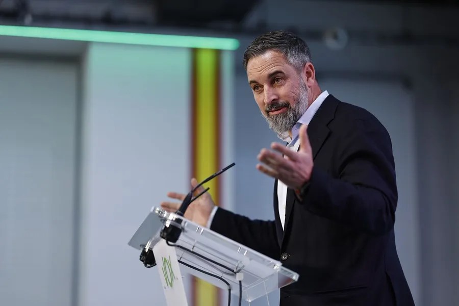 Rueda de prensa del líder de Vox, Santiago Abascal