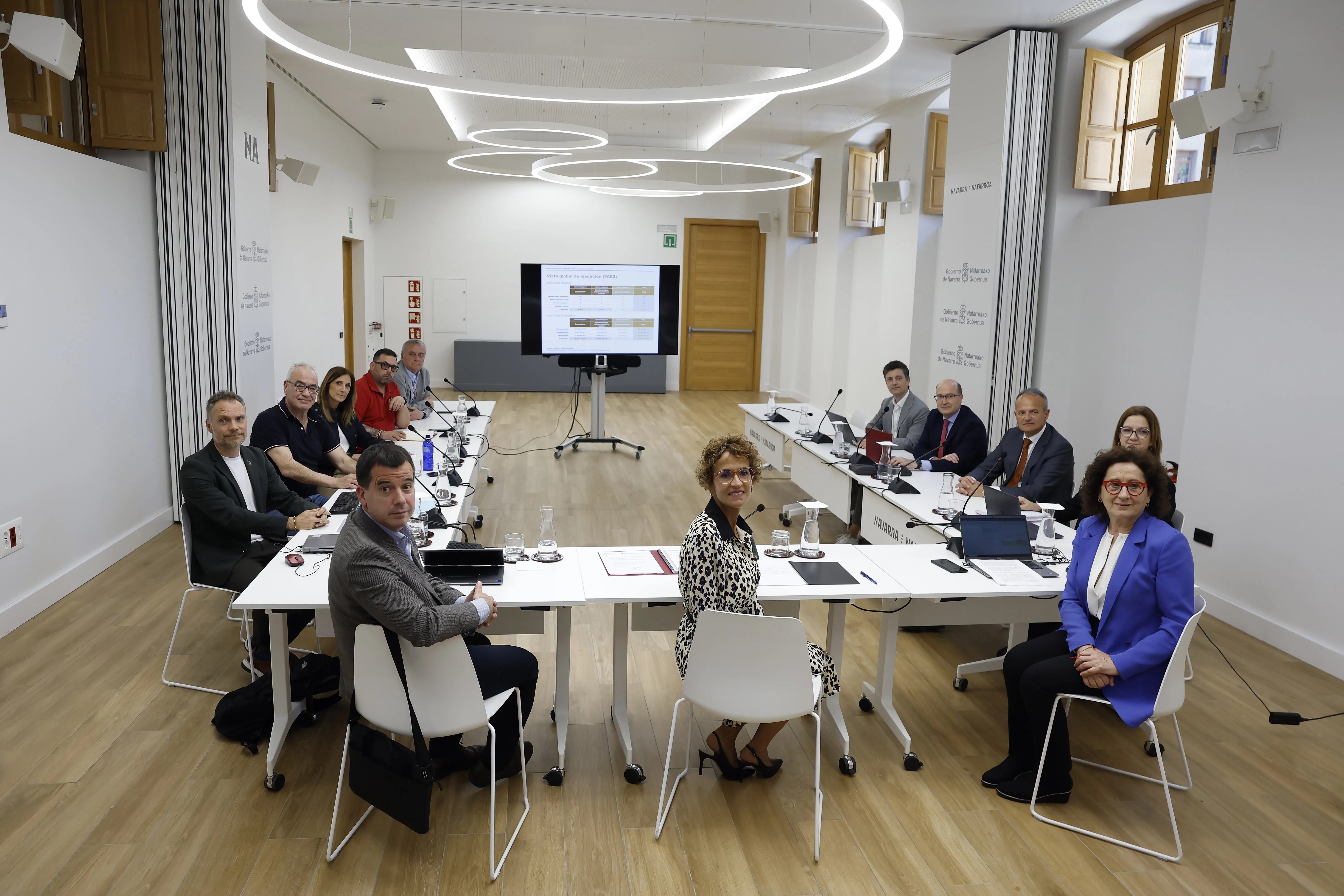 Imagen de la reunión del Consejo de Diálogo Social para analizar el desarrollo del Plan de Empleo de Navarra