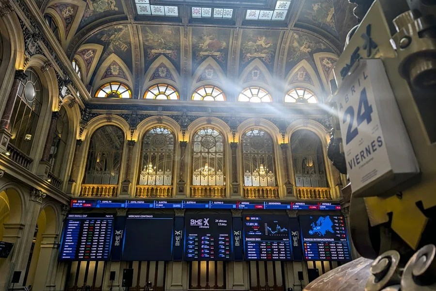 Panel de la Bolsa de Madrid