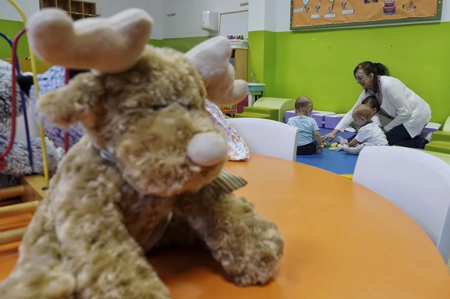 Vista de un aula para niños de 0 a 2 años