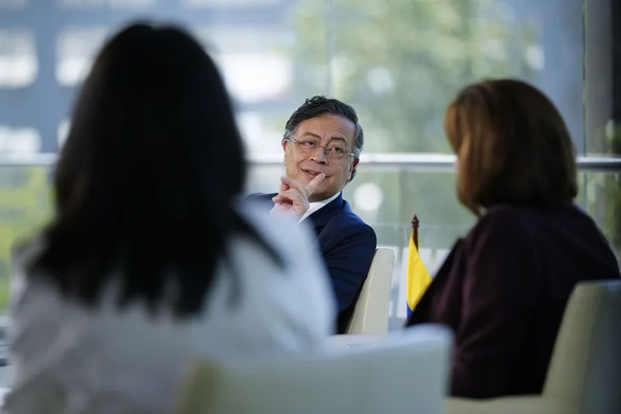 El presidente colombiano Gustavo Petro durante el programa 'Desayuno con RTVE y la Agencia de Noticias EFE',