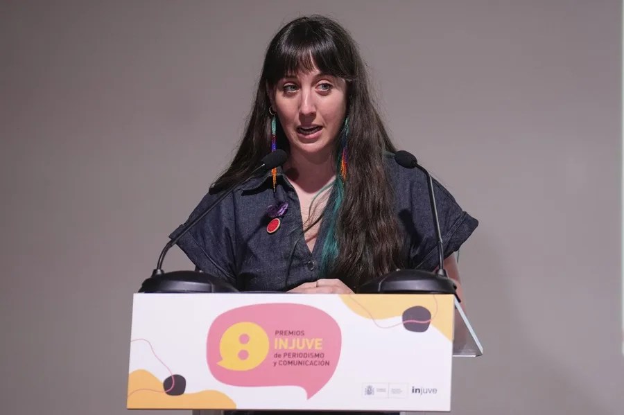 La periodista Laura de Grado durante una ceremonia celebrada en la Fundación Ginés de los Rios en Madrid, este martes.