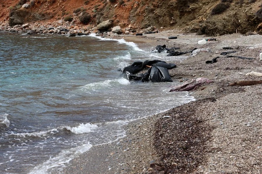 Imagen de archivo de una embarcación hundida en la playa de Geras,