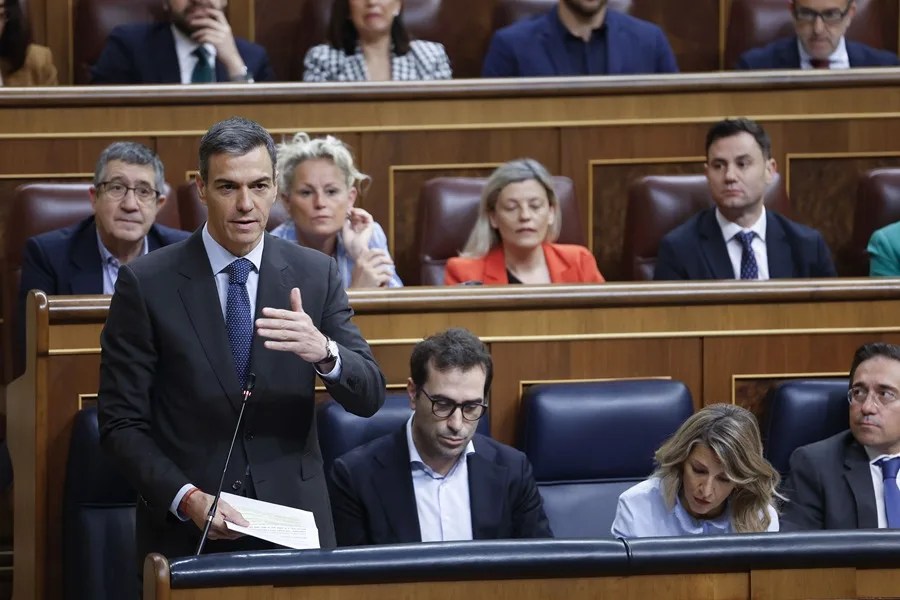 El jefe del Ejecutivo, Pedro Sánchez, interviene durante la sesión de control al Gobierno
