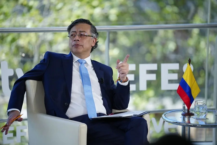 El presidente colombiano Gustavo Petro durante el programa 'Desayuno con RTVE y la Agencia de Noticias EFE'