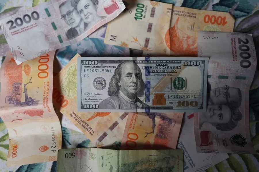 Fotografía de archivo de dolares y pesos en Buenos Aires (Argentina). EFE/ Juan Ignacio Roncoroni