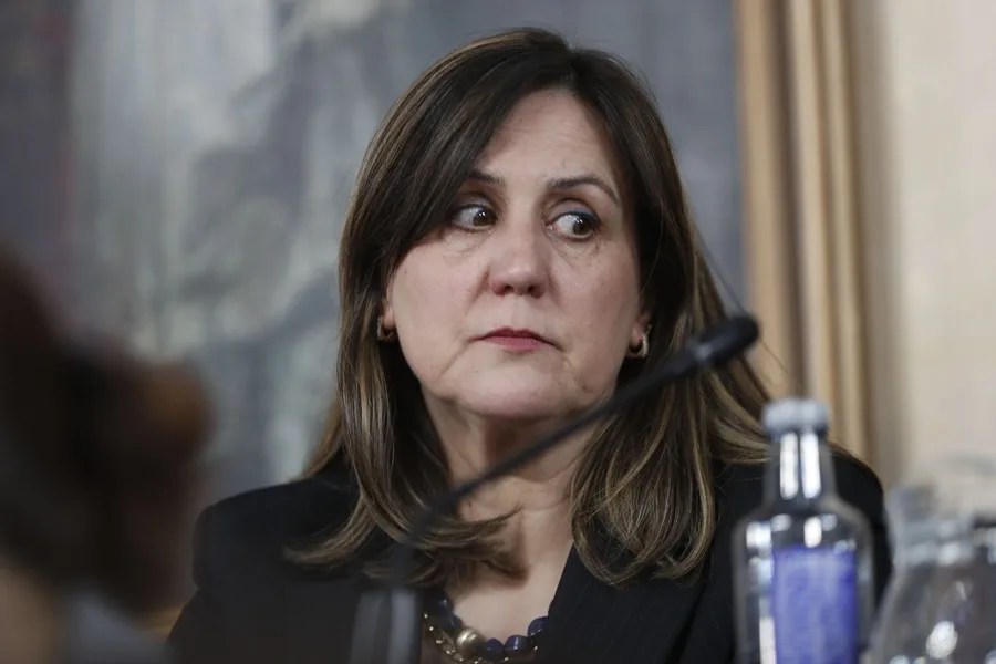 La exedil socialista María Reigosa durante la moción de censura de hoy