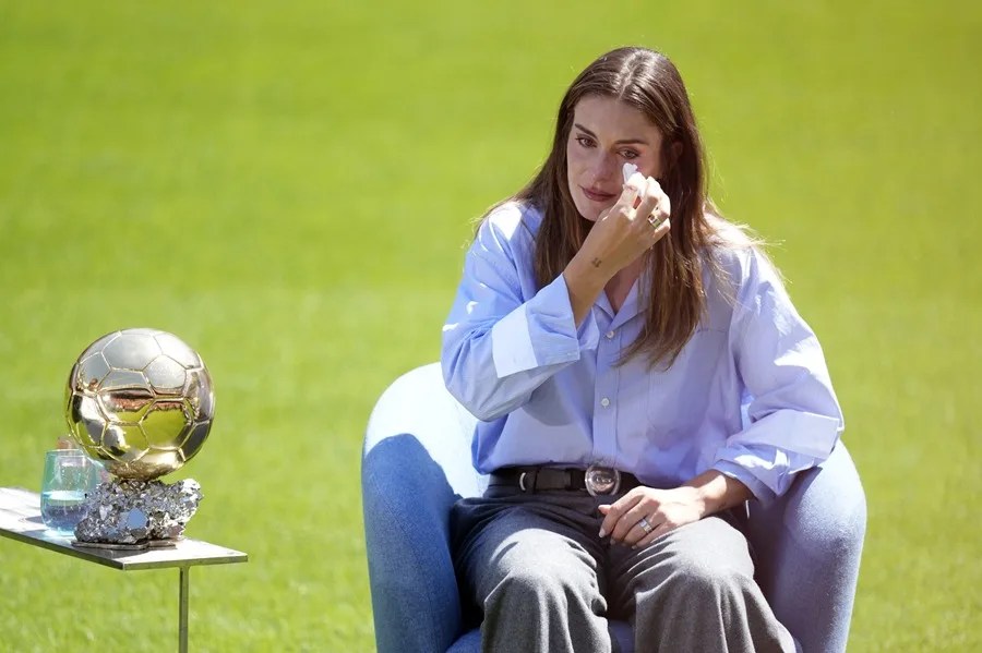 La centrocampista del Barcelona Alexia Putellas durante el acto oficial de despedida del club